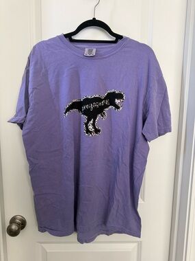 Lavender T‑Shirt with Dino Patch - Pregosaurus Rex